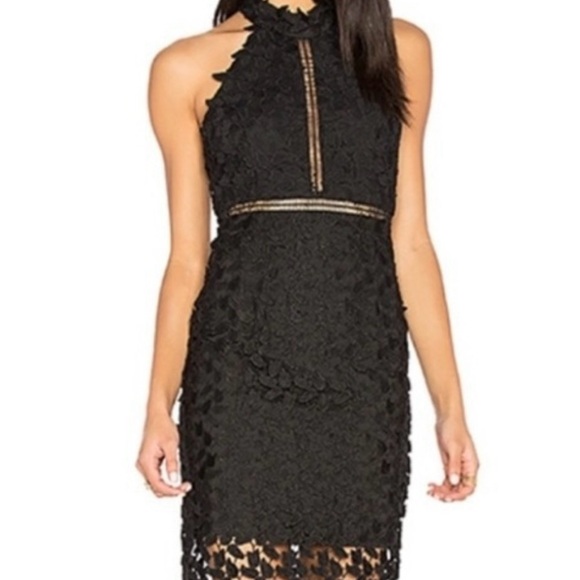 Bardot Dresses & Skirts - Bardot Black Lace Halter Dress